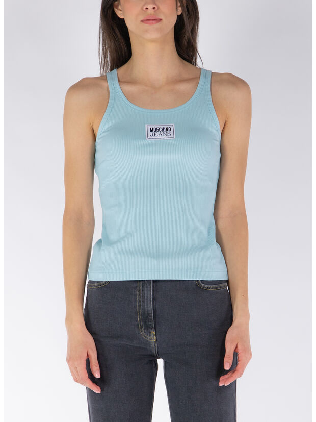 TOP IN VISCOSA CON PATCH LOGO, A0332, large