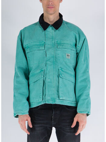 GIUBBOTTO WASHED CANVAS, TEAL TEAL, small