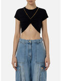 T-SHIRT CROPPED IN JERSEY CON NODO, 110, thumb