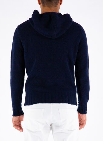 MAGLIONE CON CAPPUCCIO, 880NAVY, small