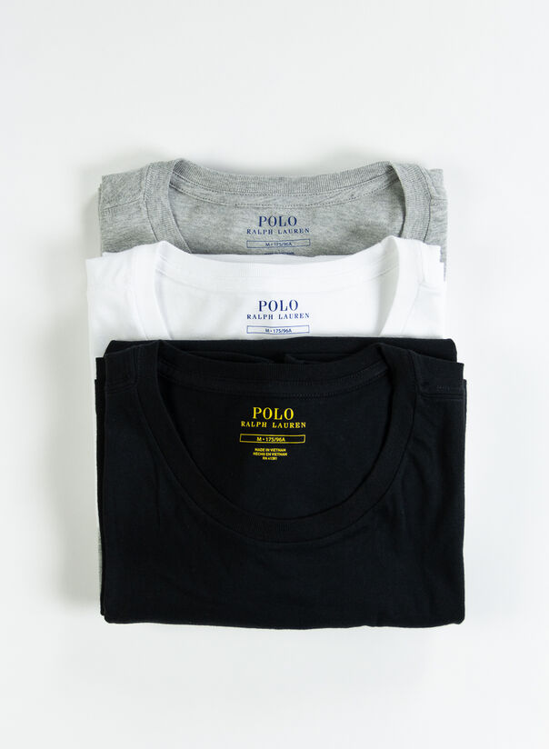 T-SHIRT CREW 3 PACK, WHITEBLACKHANDOVER, large