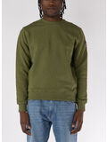 FELPA GIROCOLLO CON PATCH LOGO, 082 VERDE MILITARE/MILITARY GREEN, thumb