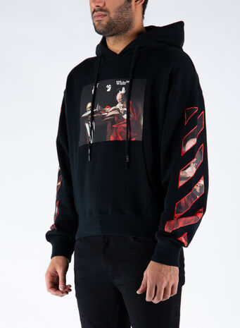 FELPA CARAVAGGIO OVER HOODIE, 1025BLACKRED, small