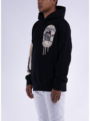 FELPA HOODIE CON STAMPA, NERO, small