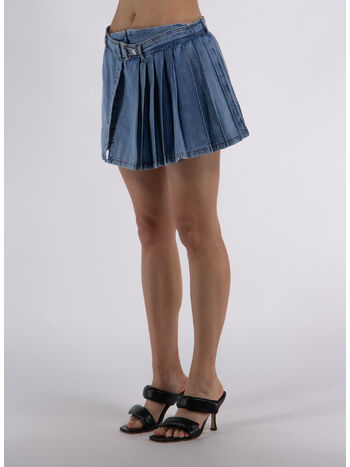 GONNA IN DENIM CON PIEGHE, A1281, small