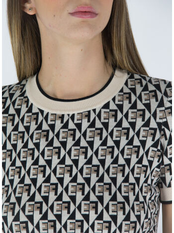 MAGLIA DISEGNO ROMBI, 685 NEROBURRO, small