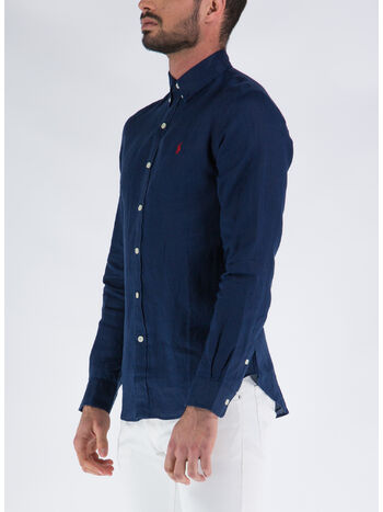 CAMICIA IN LINO, NEWPORT NAVY, small