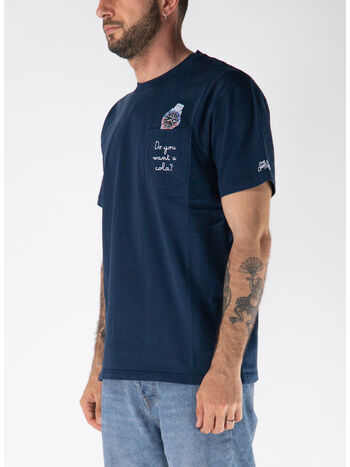 T-SHIRT AUSTIN CON RICAMO E STAMPA OROLOGIO, , small