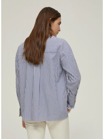 CAMICIA OVERSIZE IN POPELINE, 005 BASTONETTO, small