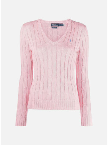 MAGLIONE SCOLLO V, CARMEL PINK, small