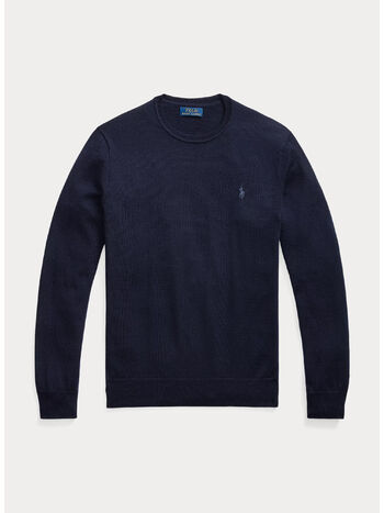 MAGLIONE GIROCOLLO CON LOGO RICAMATO, HUNTER NAVY, small
