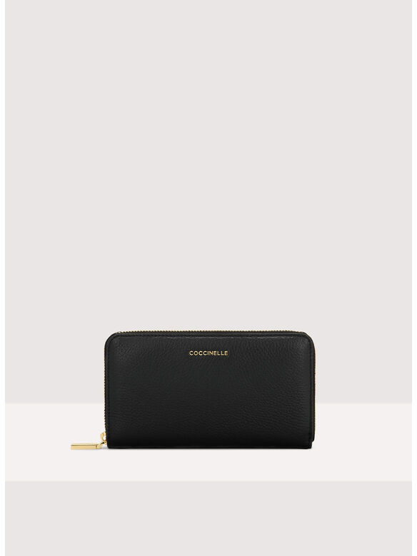 PORTAFOGLIO METALLIC SOFT, 001 NOIR, medium