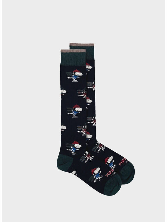 CALZA SNOOPY SKATING ALLOVER UNISEX, 0004 BLU, medium