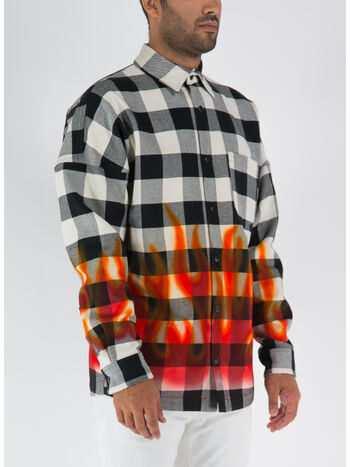 CAMICIA BURNING CON LOGO, 1025 BLACK RED, small