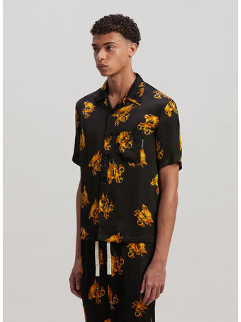 CAMICIA BURNING MONOGRAM, 1076 BLACK GOLD, small