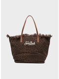 BORSA CITY FRINGES, 00588L CANVAS DARK LEOPARD 18 EMB, thumb