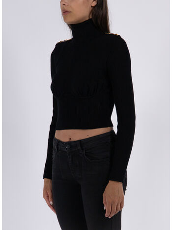 MAGLIONE TURTLE NECK, 110 NERO, small