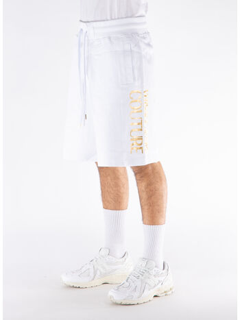 SHORTS SPORTIVI CON LOGO, G03 WHITE/GOLD, small