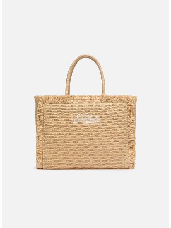 BORSA A SPALLA VANITY EFFETTO PAGLIA, 06521H 11 ESSENTIAL EMB, medium