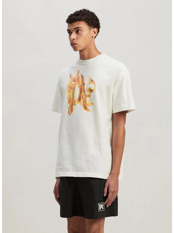T-SHIRT BURNING MONOGRAM, 0376 OFF WHITE GOLD, small