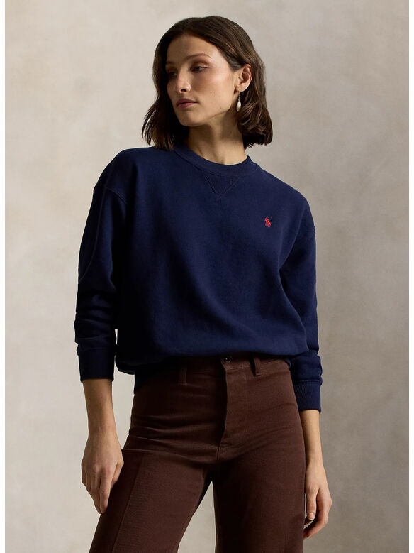 FELPA A GIROCOLLO LEGGERA, CRUISE NAVY, medium