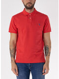 POLO A MANICHE CORTE CON LOGO RICAMATO, SPRING RED, thumb