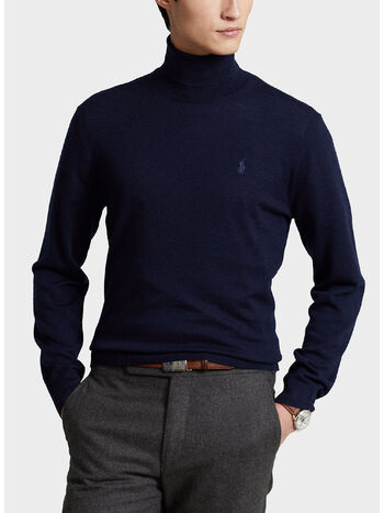 PULLOVER A COLLO ALTO, HUNTER NAVY, small