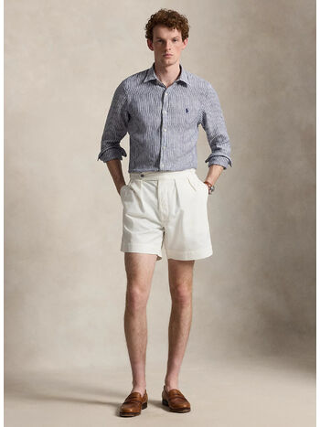 CAMICIA IN LINO A RIGHE SLIM-FIT, 7188G NEW CLASSIC NAVY WHITE, small