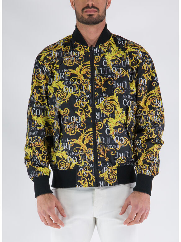 GIUBBOTTO PRINT LOGO COUTURE, G89 BLACK/GOLD, medium
