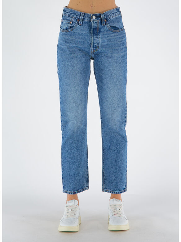 JEANS 501 CROP Z0625 MEDIUM INDIGO DENIM, Med Indigo, medium