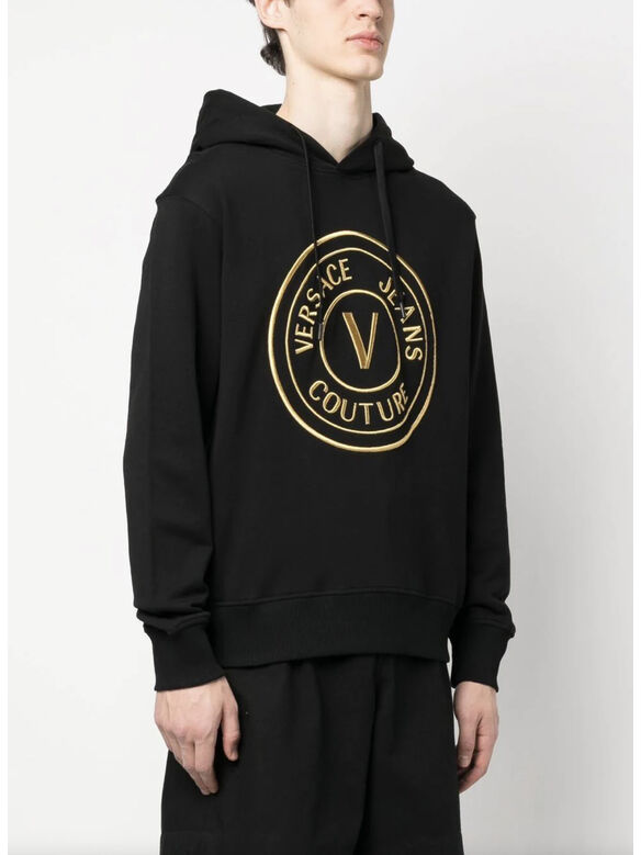 FELPA CON CAPPUCCIO V-EMBLEM, G89 BLACK/GOLD, medium