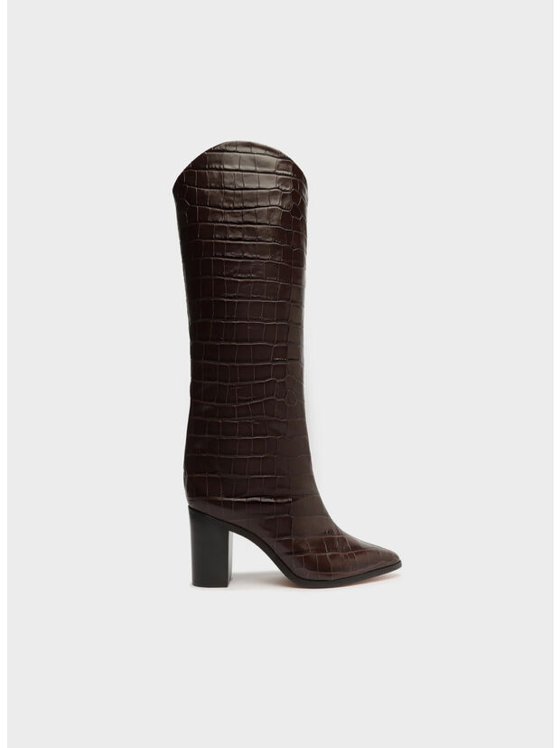 STIVALE CON TACCO, BROWN, large