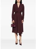 ABITO IN GEORGETTE CON COLLANA TUBOLARE, EA4 MERLOT, thumb