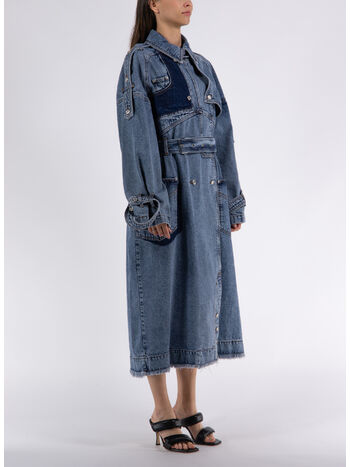 CAPPOTTO LUNGO IN DENIM, J1283, small