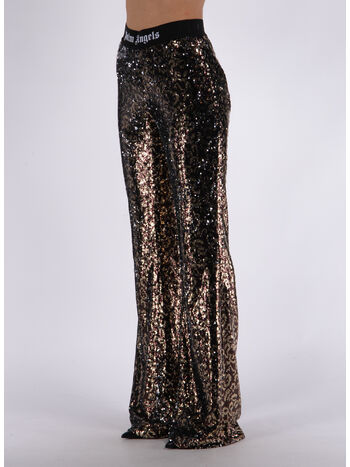 PANTALONE LOGO TAPE SEQUINS FLARE, , small
