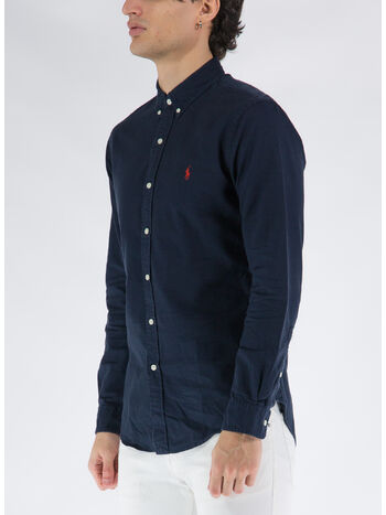 CAMICIA OXFORD A MANICHE LUNGHE, RL NAVY, small