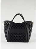 BORSA FLAT BUBY BASKET, BLACK / LIGHT GOLD, thumb