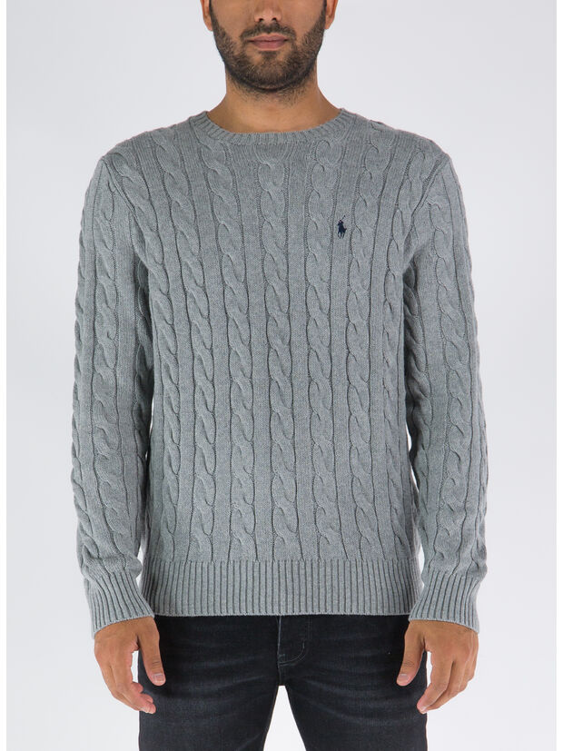 MAGLIONE A TRECCIA, FAWN GREY HEATHER, large