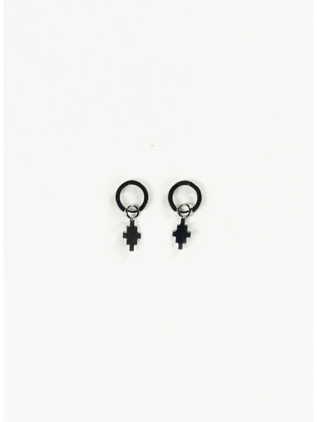 ORECCHINI CROSS PENDENTE, 1000 BLACK, large