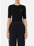 T-SHIRT A COSTINE CON TASCHINO, 110 NERO, thumb