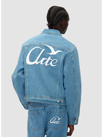 GIACCA LOGO BIRD BEACHED DENIM, BLEACHED, small