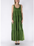 ABITO MIDI A BALZE IN COTONE STRETCH, 340 EVERGREEN, thumb