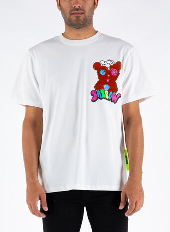 T-SHIRT STAMPA MULTICOLOR SMILE, 002OFFWHITE, small