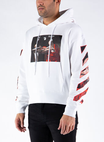FELPA CARAVAGGIO OVER HOODIE, 0125WHITERED, small