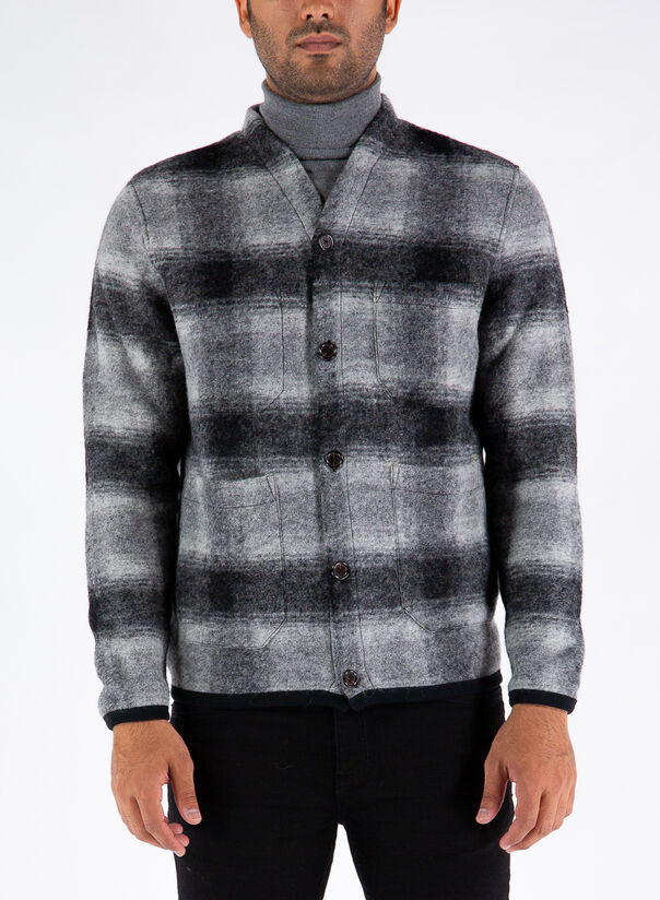 CARDIGAN IN PILE, GREYCHARCOAL, large