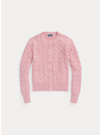CARDIGAN IN MAGLIA TRECCIATA, CARMEL PINK, small