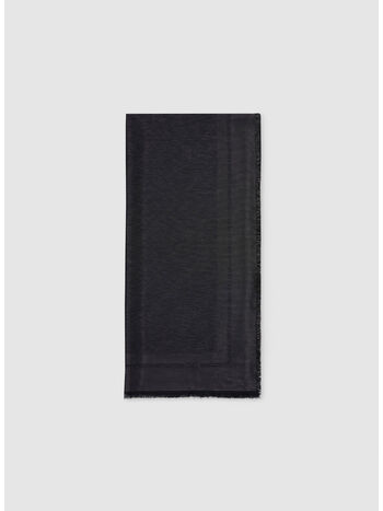 PASHMINA IN JACQUARD LUREX CON LOGO, 110 NERO, small