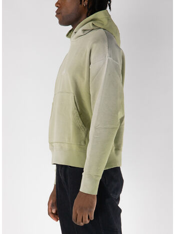 FELPA HOODIE CON LOGO STAMPATO, C0502 USED DRYED HERB, small