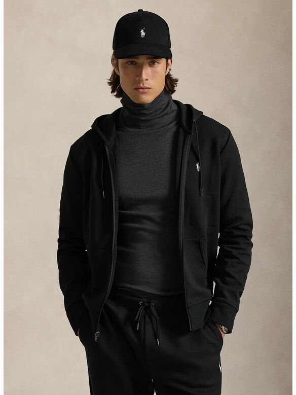 FELPA CON CAPPUCCIO E CERNIERA, POLO BLACK, medium