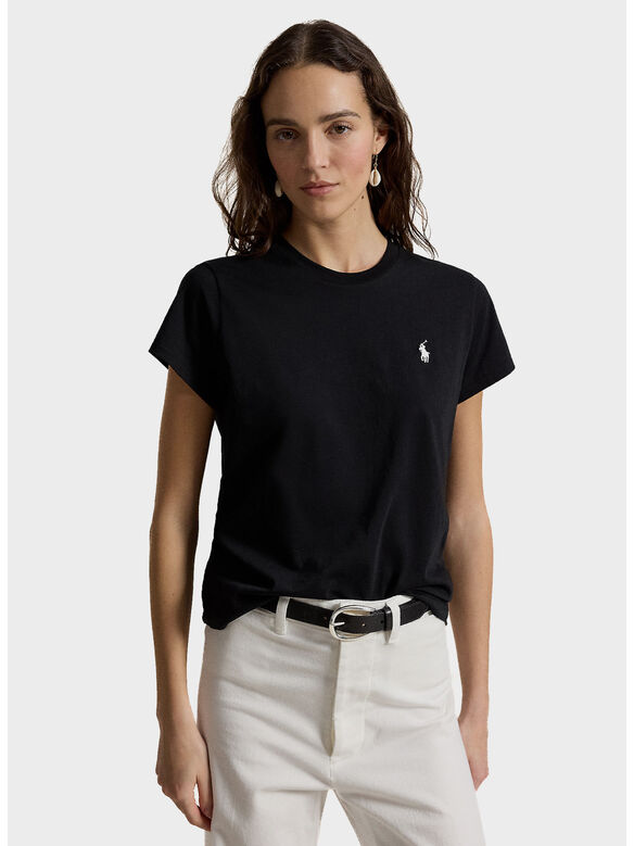 T-SHIRT LOGO RICAMATO, POLO BLACK, medium